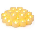 Yakpo 24 Pack 3.8cm x 3cm Battery Operated LED Tea Light Candles, Small Outdoor Flameless Flickering Votive Candles, Electric Flicker Fake Tealights Bulk for Wedding Halloween Christmas Decorations