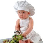 FLIPWORLD Baby Chef Dress with Chef Hat (Photography Prop) (White) (1 YEARS)