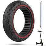 OUXI 10 x 2.5 Solid Tyre,10 inches 60/70-6.5 Solid Tyre Puncture Proof Electric Scooter Tyres Replacement Wheel for Ninebot Max G30P G30LP Electric Scooter Front/Rear Rubber Tires 1pc Red