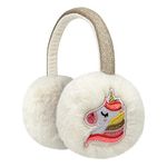 Gifts Treat Girls Earmuffs Unicorn Embroidery Ear Muffs Rainbow Kids Winter Ear Covers in Soft Plush Design Adjustable Fluffy Ear Warmers, Rainbow Unicorn, S