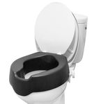 KMINA - Soft Raised Toilet Seat with Lid 4 Inches, Toilet Seat Riser for Elderly, Disabled Toilet Seat Riser 4 Inch, Raised Padded Toilet Seat, Elevated Toilet Seat for Adults, WC Seat Raiser