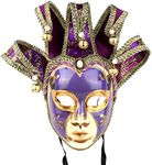 YU FENG Vintage Jolly Joker Venetian Masquerade Mask Costume Halloween Cosplay Mask For Party,Ball Prom,Mardi Gras,Wall Decoration (Purple)