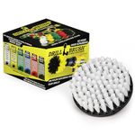 Softer Bristle Scrub Brush 5 Round with Power Drill Attachment by Drillbrush