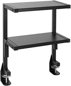 VIVO Clamp-on 13 inch Above or Below Desk 2-Tier Shelving Unit for Table Accessories, Gaming Devices, and More, Storage Tray, Desktop Organizer, Black, STAND-SHELF2C