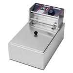 iBELL DF610M Electric Deep Fryer 6 Litre Stainless Steel 2500W with Variable Temperature Control, Silver