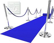 EZLucky Navy Blue Carpet Runner for Party, 2.6X15 ft, 130GSM Felt Non-Woven with Double-Sided No Traces Adhesive Sticke, Aisle Runner for Wedding, Movie Theme Party Decos, Blue Rug for Prom EZ-PC002