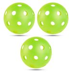 Shopster Indoor & Outdoor Pickleball Balls Set of 3, 26 Holes Pickleball, Wiffleball Precision Drilled, Pro Tested, Durable,High Bounce, Ideal for All Skill Levels Neon Green