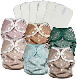 Mama Koala Reusable Adjustable Cloth Diaper Covers Size M,with 6pcs 5-Layer Bumboo Inserts