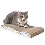 Conlun Cat Scratcher Cat Scratching Board Cardboard Cat Scratchers with Premium Scratch Textures Design Curved Shape Reversible Use Durable Scratching Pad(Large-Wave)