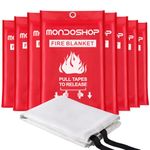 Fire Blanket for Home Kitchen Emergency - Mondoshop Fire Suppression Blanket Fireproof Blanket Fire Retardant Blankets for Car, Fireplace, Camping, Picnic, Grill (8)