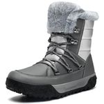 STQ Women's Winter Boots Snow Ankle Boot Fall Non Slip Warm Fashion Booties Fur Lined Hiking Outdoor Ice Cold Dark Grey Size 8