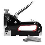 Staple Gun & Nail Gun with Lifting Lip | 3 in-1 Upholstery Staple Gun for Wood, Carpentry, Fencing, Furniture, and Decoration | Heavy Metal Nail Gun for DIY & Craftsman’s Operation