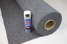 4 Way Stretch Carpet Mid Grey Carpet - Van Carpet Lining, Includes High Temperature Adhesive Glue Spray, Glue 2M Width, Van Camper Conversion, Car Rug, Carpet Underlay Trim (1M X 2M & X1 Glue)