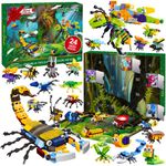 Kids Advent Calendar 2024 Insect Building Blocks Christmas Calendar, 24 Days Christmas Countdown Calendars 12 In 1 Building Blocks Stem Toys for Boys Girls Toddler Xmas Stocking Stuffers Holiday Gifts