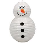 Beistle 20787 Snowman Paper Lantern, 19" x 11.75", White/Black/Orange