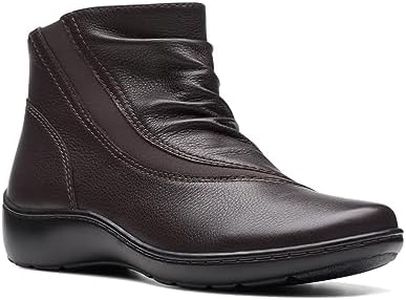 Clarks Women's Cora Derby Ankle Boot, Dark Brown Leather, 9.5