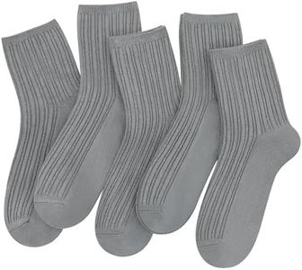SERISIMPLE Viscose Bamboo Stretch Kids Ankle Socks Breathable Lightweight for Toddler Preschool Thin Soft Baby Socks 5 Pairs (Gray, Small)