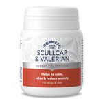 Dorwest Herbs Scullcap & Valerian Calming Tablets for Dogs and Cats, 100 Tablets, Natural Dog Calming Supplements for Stress and Anxiety Relief – Sugar-Free, Non-Drowsy