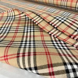 TEXTILORD® Italian Design Beige Plaid (Tartan) Viscose Luxury Fabric,Fashion,Clothing,Dress,Sewing,Crepe Fabric(150 cm or 1.64 Yards or 57 inch)