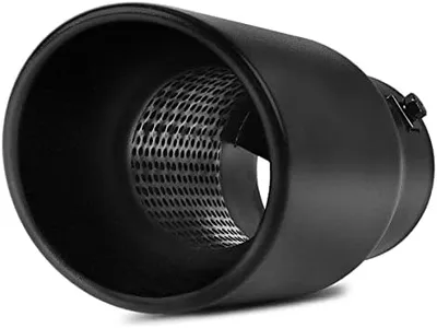 AUTOSAVER88 1.5-2.5 Inch Exhaust Tip, 1.5"-2.5" Inlet 4" Outlet 9" Long Black Powdercoat Exhaust Tip with Clamps and Adapters Fit for 1.5"/1.75"/2.0"/2.25"/2.5" Outer Diameter Tailpipe, Bolt-On