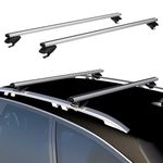 COWVIE 135cm Roof Rack Cross Bars Adjustable Aluminum Cargo Bars Fits Most Existing Raised Side Rails with Gap - White