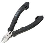 Precision Compact Side Cutters, Professional Grade, ESD Safe with Hardened Carbon Steel Jaws (PCB Side Snips). Made in Japan. ENGINEER ns-04,Black,120 mm