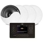 Q Acoustics E120 Black - Bluetooth Ceiling Speaker System with Touch Panel Wall Amplifier and DAB+ Digital Radio - 4 x NCSS6