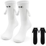 Weforu Unisex Funny 3D Magnetic Hand Socks, Novelty Socks,Funny Couple Socks Handholding Stockings for Women Men