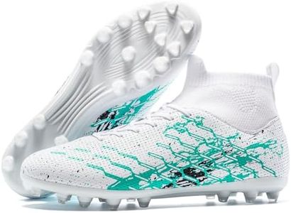 LSIDORYC Soccer Cleats Mens Womens Football Shoes Lightweight No-Tie Lacing Multi Surface Training Ankle Support for Beginners to Advanced Adult Unisex Green Size 12.5 Men US