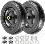 Upgraded 13" Flat Free Wheels Replacement for GOR Garden Cart Tires and Wheels, 4.00-6 Solid Tires and Wheels with 5/8"Bearings, 13" No Flat Wheels for GOR Garden Carts/Hand Trucks/Garden Carts