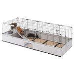 Ferplast Rabbit cage, Guinea pig cage, MODULAR 4, Extendable, Large cage, Included accessories, Easy to Clean, 179 x 72 x h 56 cm