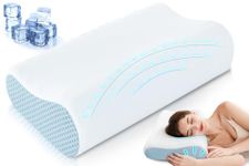 Cooling Neck Memory Foam Pillow Bed Pillow for Sleeping,Memory Foam Pillows for Neck, Pillow for Side Back Stomach Sleeper with Washable Cover