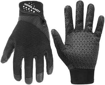 HANDLANDY Baseball Batting Gloves for Adult Youth, Grip Breathable Softball Batting Gloves Fit Men Kids Boys Girls (Dark Black-Adult, Adult Large)