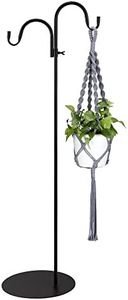 Navaris Shepherds Hooks for Outdoor - Hanging Bird Feeder Plant Pot Hook Stand Pole for Garden - Adjustable Hooks for Hummingbird Feeders and Plants