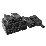 uxcell 10Pcs AC250V 10A IEC320 C14 Male 3 Terminals Power Socket Adapter Connector