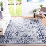 Safavieh Adirondack Collection Area Rug - 8' x 10', Grey & Navy, Oriental Distressed Design, Non-Shedding & Easy Care, Ideal for High Traffic Areas in Living Room, Bedroom (ADR109P)