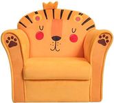 HONEY JOY Kids Sofa, Children Armrest Chair with Cute Pattern, Toddler Furniture w/Sturdy Wood Construction for Boys & Girls, Armrest Couch for Children (Lion)