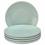 Bodhi House Ceramic Handcrafted Serving 4 Small Plates 7 Inch | Handpainted | Dining | Stoneware | Dinnerware | Scratch Resistant | Microwave & Dishwasher Safe | Set of 4 | Mint-Green