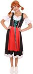 HPO Adult Women's Halloween Festival Group Oktoberfest Fraulein Dirndl Beerfest Costume, Red & Black Large HC-069