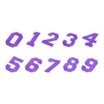 MECCANIXITY 1Set Number Patches Embroidered Decorative Repair Patches Iron on Patches Sew On Embroidered Applique Patches 0-9 Purple 2" Height for Clothes, Shoes, Hats, Backpacks, DIY