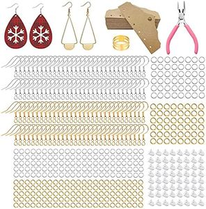 AUXIN 952 Pcs Earring Hooks Kit for Jewelry Making, Earring Making Kit with Hypoallergenic Fish Hooks Earring Backs Earring Cards Jump Rings Plier for DIY Earrings (Gold & Silver)