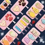 RetLeen 3 Cavities Reusable Colorful Silicone Ice Cream Bar Popsicle Mold/Chocolate Candy Mould/Ice Pop Kulfi Mold with Sticks and Lid (Multidesign - Multicolor)