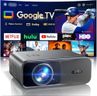 4K Projector【Official Google TV/Netflix/Disney+& Dolby Audio】1300ANSI Auto Focus/Keystone Portable Outdoor Projector, V-Control Smart HDR10 Projectors WiFi6 Bluetooth For Bedroom/Home Cinema/HDMI ARC