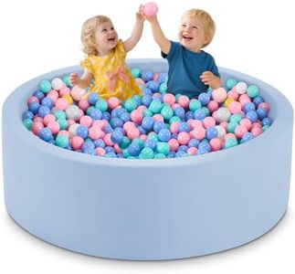 Aunekiv 47.2" x 15.7" Foam Ball Pit for Toddlers, Baby Round Balls Pool for Babies 1-3, Kids Play Ball Pits Ideal Gift for Boys and Girls, Balls Not Included, Lightblue