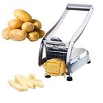 PRITAMA French Fries Cutter Machine Potato Chips Maker Slicer Cutter, French Fries Cutter Chipser for Kitchen with 2 Blades