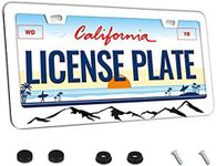 Mountain License Plate Frame Black White Mountains License Plate Frames for Car Decorative Parts Rustproof License Plate for Standard Us Canada License Plate Holder with Screws 12x6 Inch