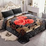 JYK Plush Fleece Blanket Queen Size 91" x 75", 3.7LBs 1 Ply Soft Korean Mink Warm Lightweight Bed Blanket for Autumn Winter