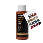 Furniture Clinic Leather Repair Paint | 2-in-1 Seal and Color | Use on Scratches, Tears, and Holes in Car Seats, Furniture | Quick and Easy Leather Repair Kit for Furniture (Tan, 50ml / 1.7oz)