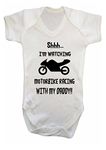 Danni Rose Shhh.I'm Watching Motorbike Racing with My Daddy Baby Vest Bodysuit boy Girl (3-6 mth)