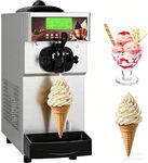 Festisoul Commercial Cream Machine, 2.6-5.3 Gal/H High Yield Ice Cream Maker, Stainless Steel Single Head Equipment with 5-Inch LED Display, 1500W, 115V, for Party Restaurant